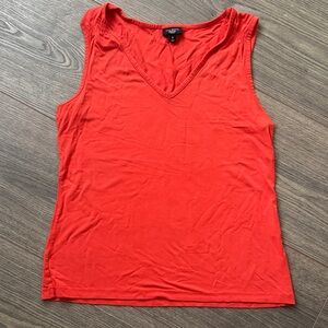 Talbot's Petite Women's Medium Tank Top Orange V-Neck Shirt Halloween Basic Top